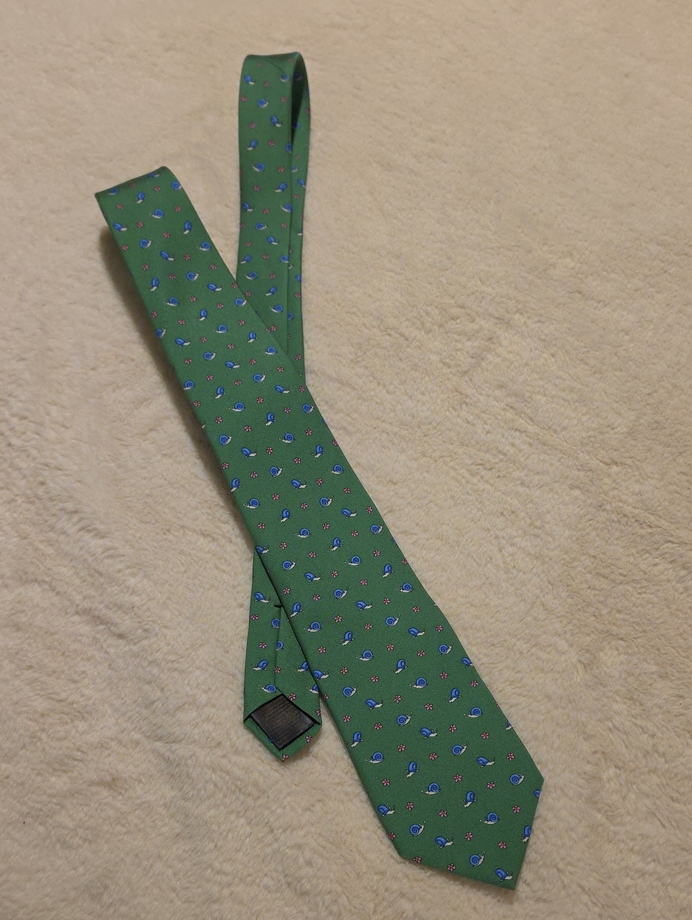 Brooks Brother's Snails And Flowers Green Tie